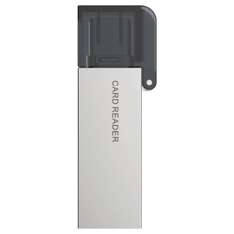 LUXWALLET C-Transit - USB-C Naar USB 2.0 Kaartlezer - Compatibel Met Micro SD Kaart - Plug-and-Play - Compact en Draagbaar – Zilver - Afbeelding 2
