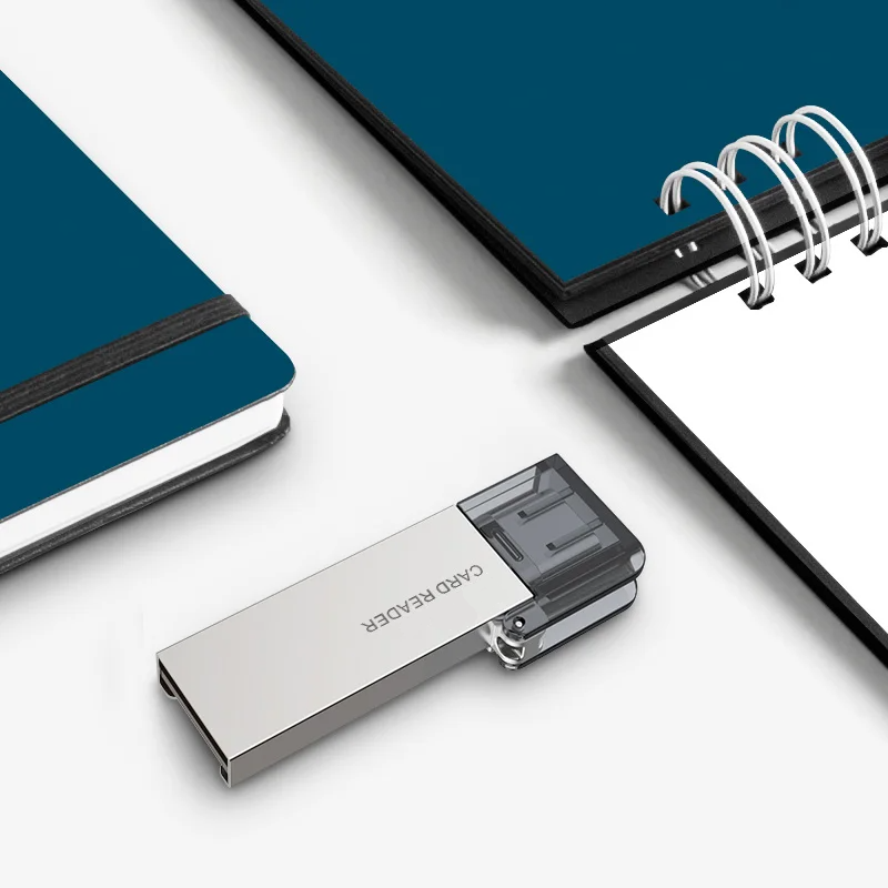 LUXWALLET C-Transit - USB-C Naar USB 2.0 Kaartlezer - Compatibel Met Micro SD Kaart - Plug-and-Play - Compact en Draagbaar – Zilver - Afbeelding 3