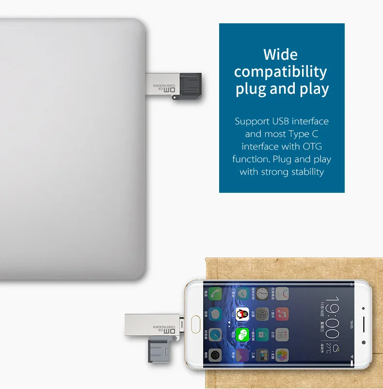 LUXWALLET C-Transit - USB-C Naar USB 2.0 Kaartlezer - Compatibel Met Micro SD Kaart - Plug-and-Play - Compact en Draagbaar – Zilver - Afbeelding 12