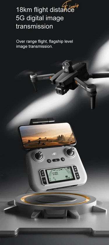 LUXWALLET Skyline4 Drone – 4K Camera – 3-Assige Gimbal – 360° Laser Obstakel Detectie – GPS Return-to-Home – 56 Min Vluchtduur – 8KM Bereik - Afbeelding 15