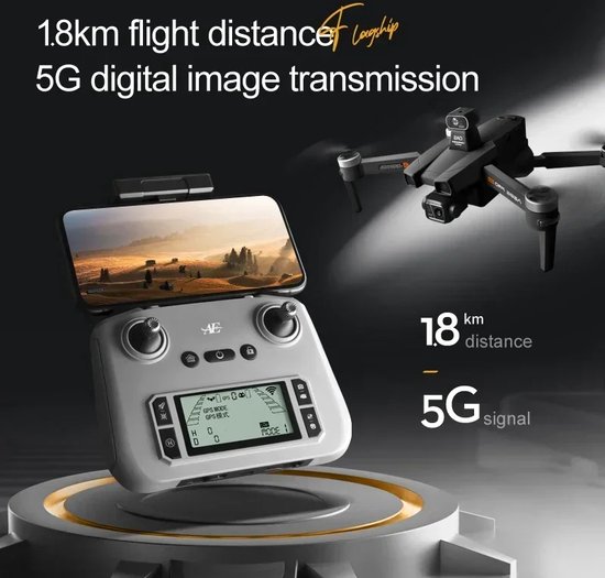 LUXWALLET Skyline4 Drone – 4K Camera – 3-Assige Gimbal – 360° Laser Obstakel Detectie – GPS Return-to-Home – 56 Min Vluchtduur – 8KM Bereik - Afbeelding 2