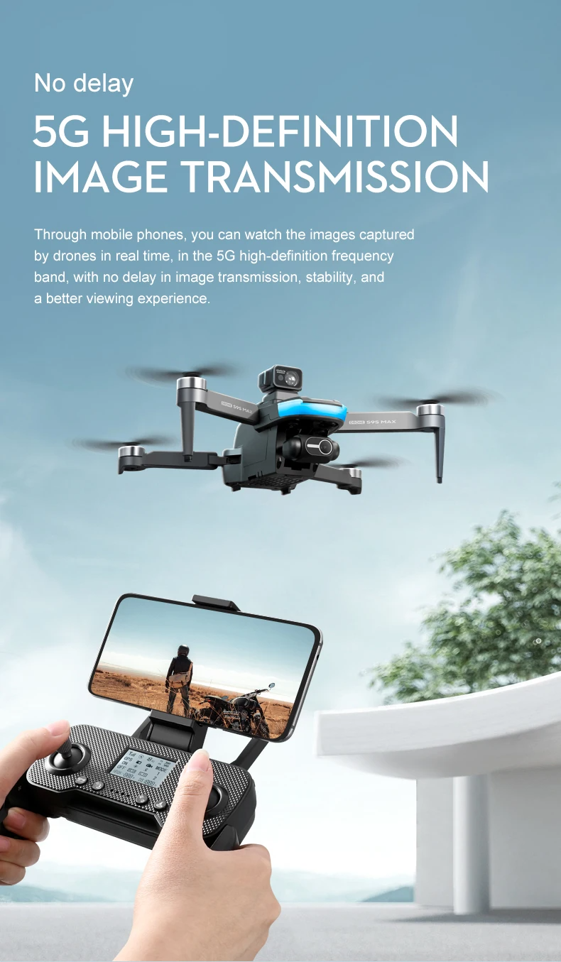 LUXWALLET SkyBlitz – 5G GPS Drone – Laser Obstacle Avoidance – Return To Home – Volg Mij Modus – Gebaren Foto – Multi Vluchtmodus – 50x Zoom - Zwart - Afbeelding 14