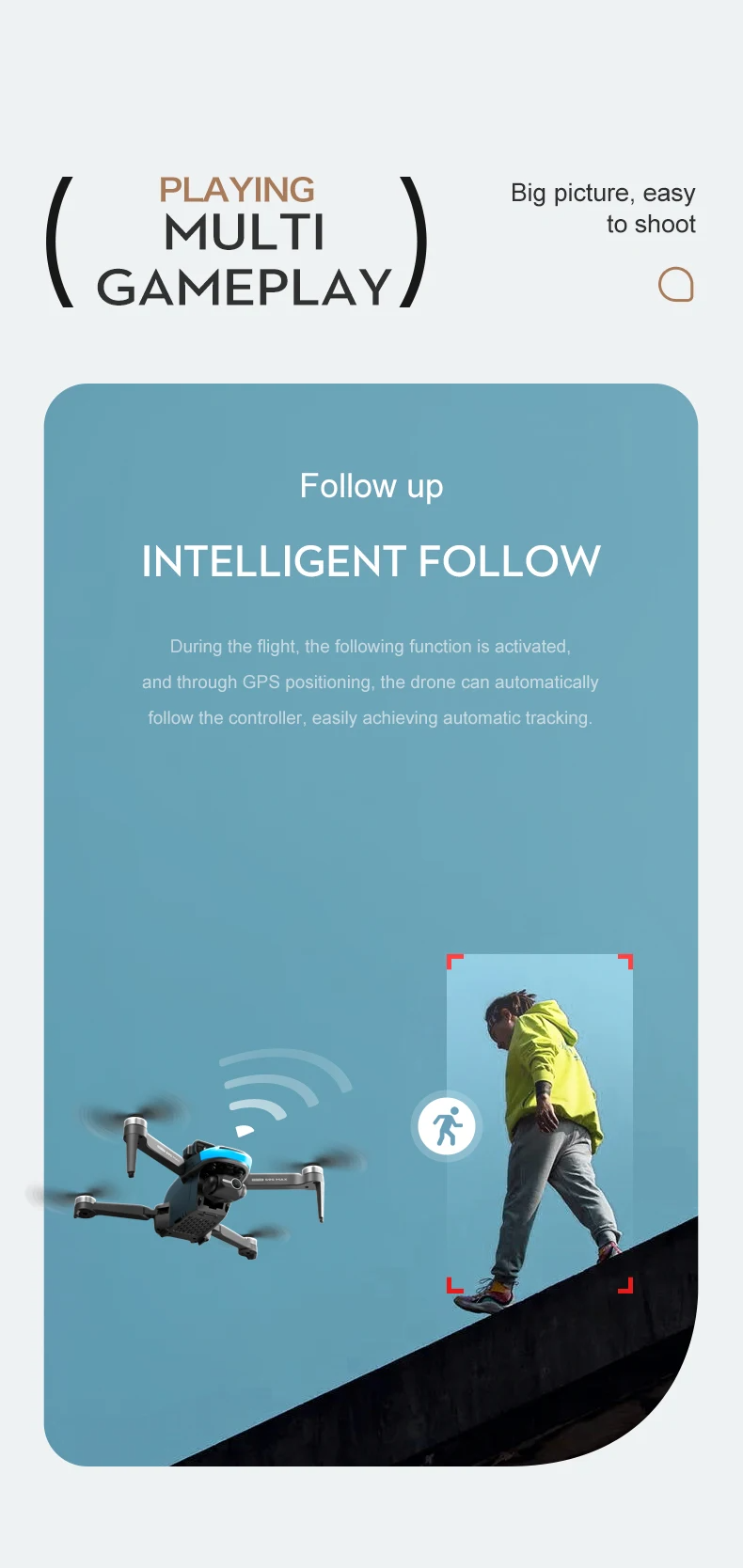 LUXWALLET SkyBlitz – 5G GPS Drone – Laser Obstacle Avoidance – Return To Home – Volg Mij Modus – Gebaren Foto – Multi Vluchtmodus – 50x Zoom - Zwart - Afbeelding 12