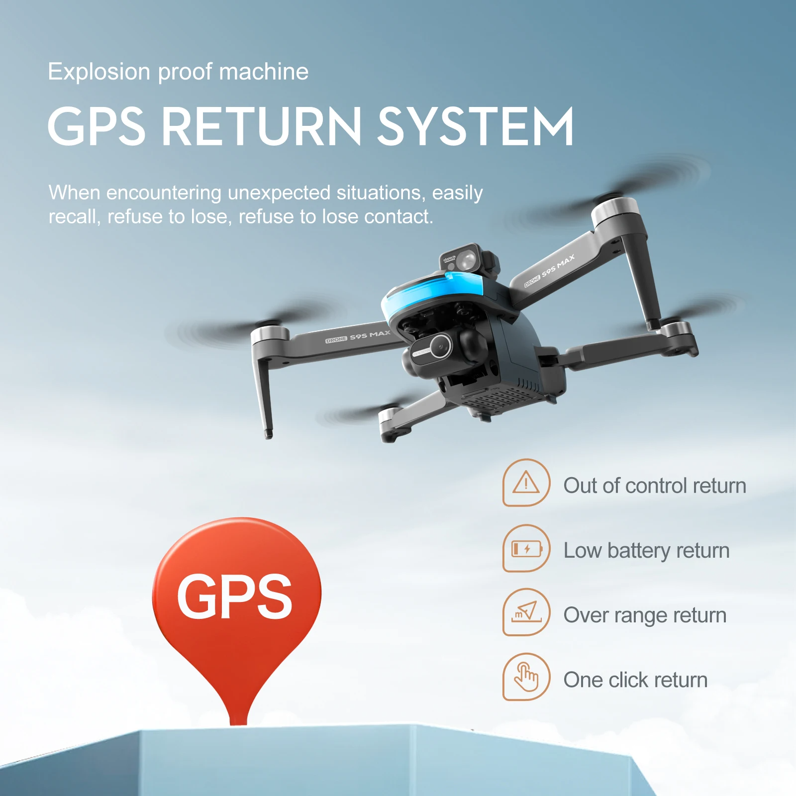 LUXWALLET SkyBlitz – 5G GPS Drone – Laser Obstacle Avoidance – Return To Home – Volg Mij Modus – Gebaren Foto – Multi Vluchtmodus – 50x Zoom - Zwart - Afbeelding 24