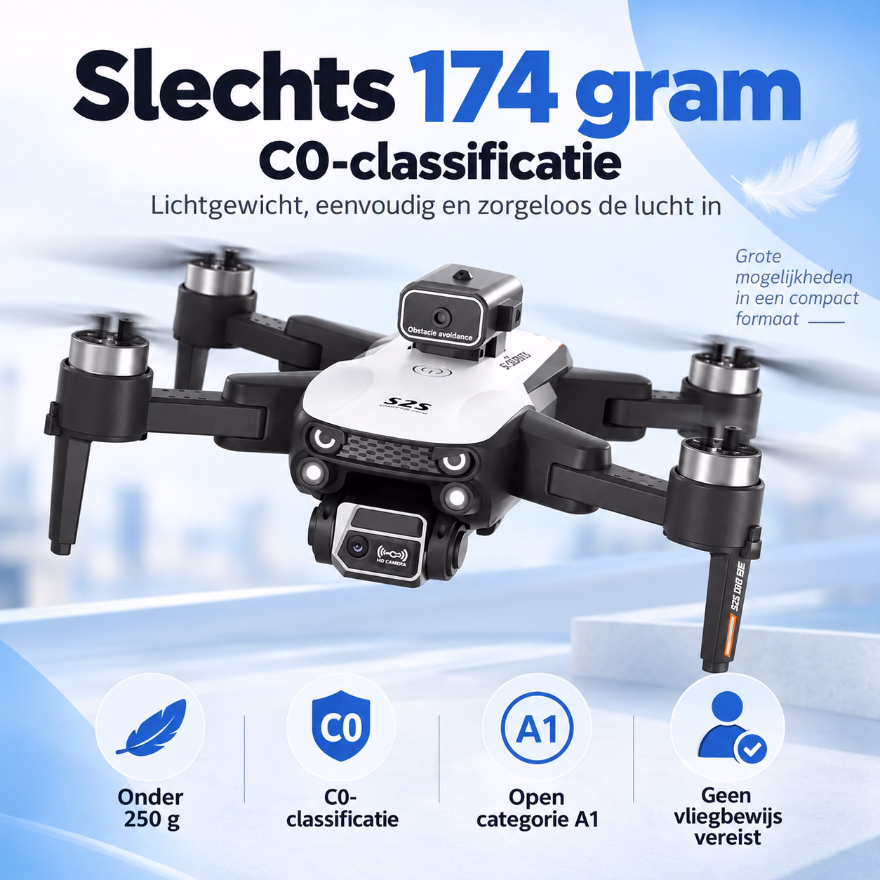 LUXWALLET Libra Spectra2 Drone met Camera – C0 174g – 360° Obstakeldetectie – 25 Min Vliegtijd – Smart Follow – Wit - Afbeelding 9
