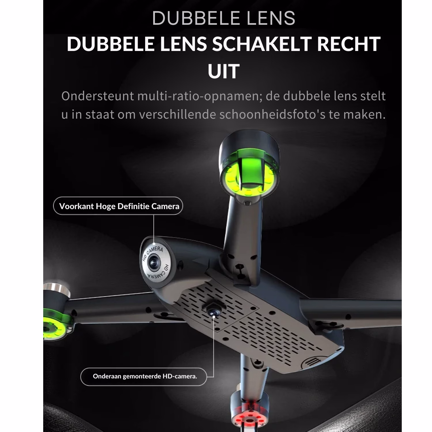 LUXWALLET SG-ProX V2 - Camera Drone Beginner / Kids – 480P Dual-Camera - Opstijgen en Landen Met Eén Knop - Routeplanning Via De App - Borstelloze Motoren – Mobiele App – Micro SD Kaart - Zwart - Afbeelding 3