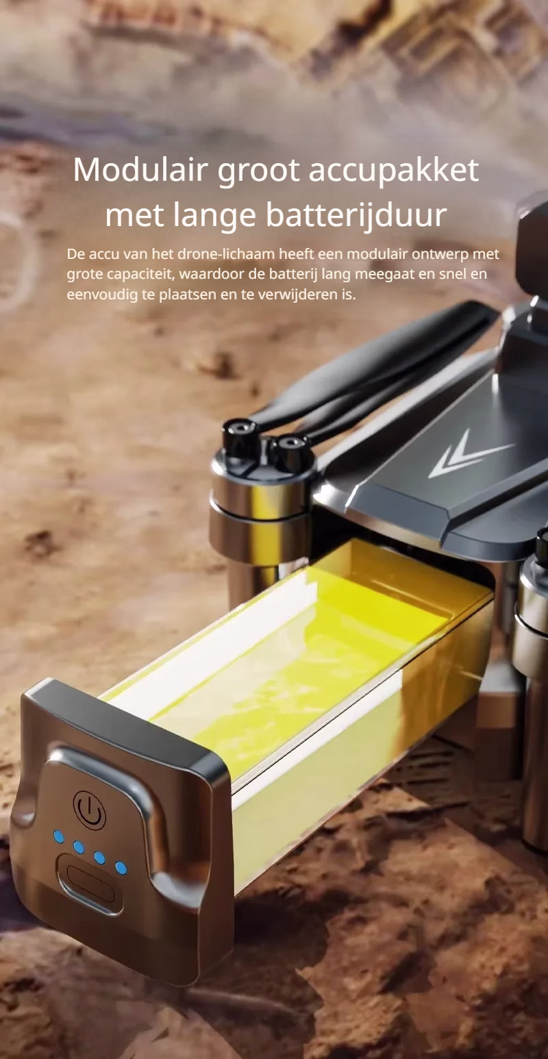 LUXWALLET AeroBeast - GPS Drone HD Dubbele Camera – Obstakeldetectie - Controller ingebouwd scherm - 64GB Max + 2x Accu - Afbeelding 10
