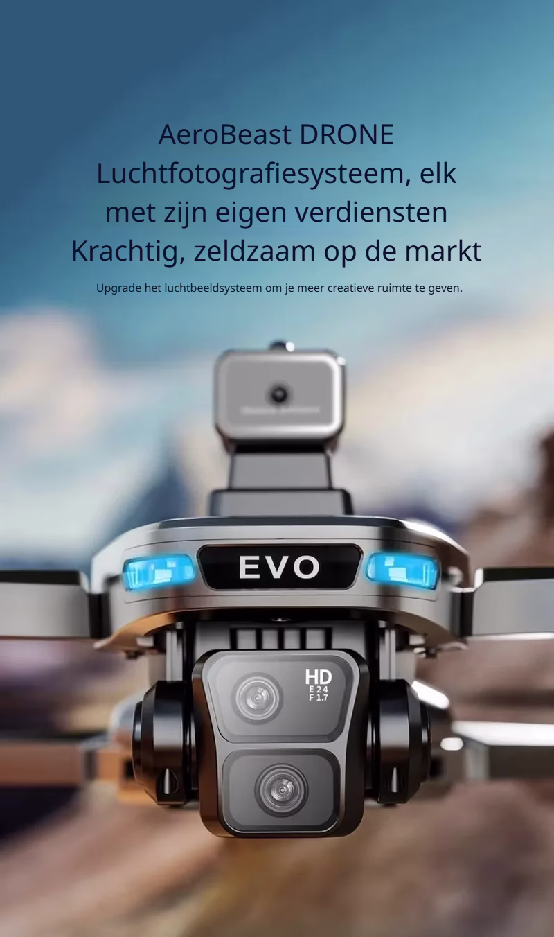 LUXWALLET AeroBeast - GPS Drone HD Dubbele Camera – Obstakeldetectie - Controller ingebouwd scherm - 64GB Max + 2x Accu - Afbeelding 4