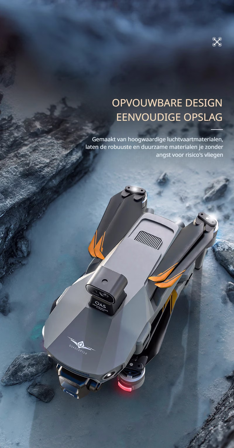 LUXWALLET TitanHawk 4K Drone – 3-Axis Mechanische Gimbal - 360° Laser Obstacle Avoidance - Dual GPS - Brushless Motoren - 50min Vliegtijd - 6000m Controller Range & Touchscreen Afstandsbediening 2 Batterijen – Donker Grijs - Afbeelding 18