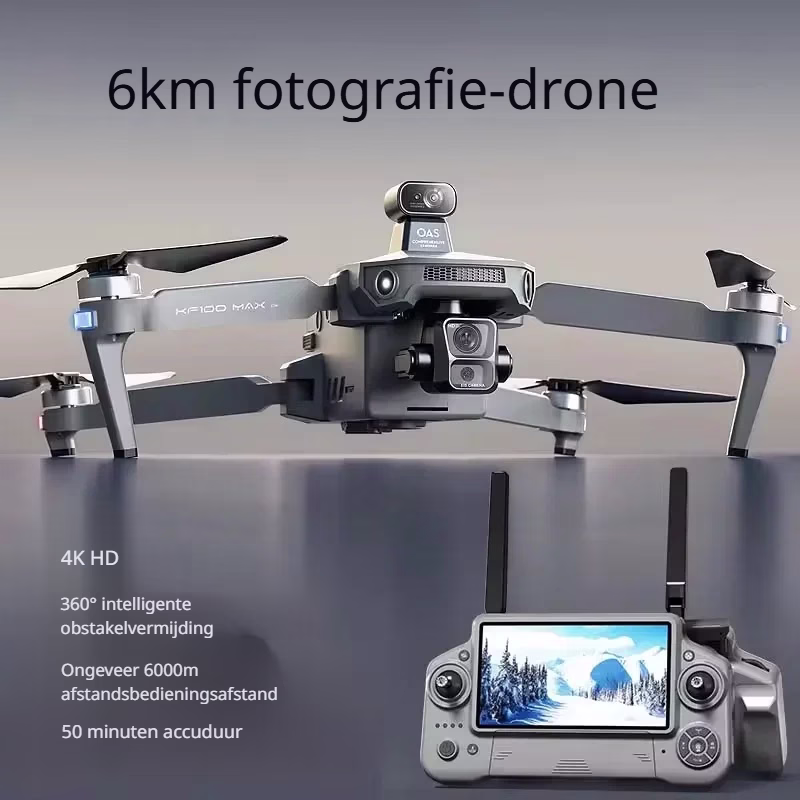 LUXWALLET TitanHawk 4K Drone – 3-Axis Mechanische Gimbal - 360° Laser Obstacle Avoidance - Dual GPS - Brushless Motoren - 50min Vliegtijd - 6000m Controller Range & Touchscreen Afstandsbediening 2 Batterijen – Donker Grijs - Afbeelding 23