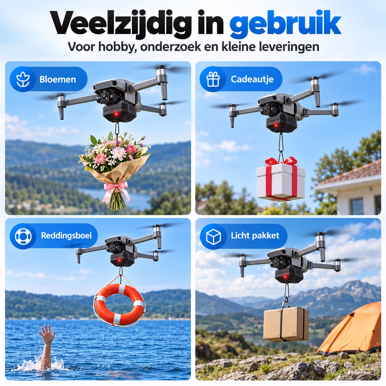 LUXWALLET DropCast X1 – Universeel Drone Airdrop Systeem – 2.4G Afstandsbediening – USB Oplaadbaar – Diverse Drones - Afbeelding 8