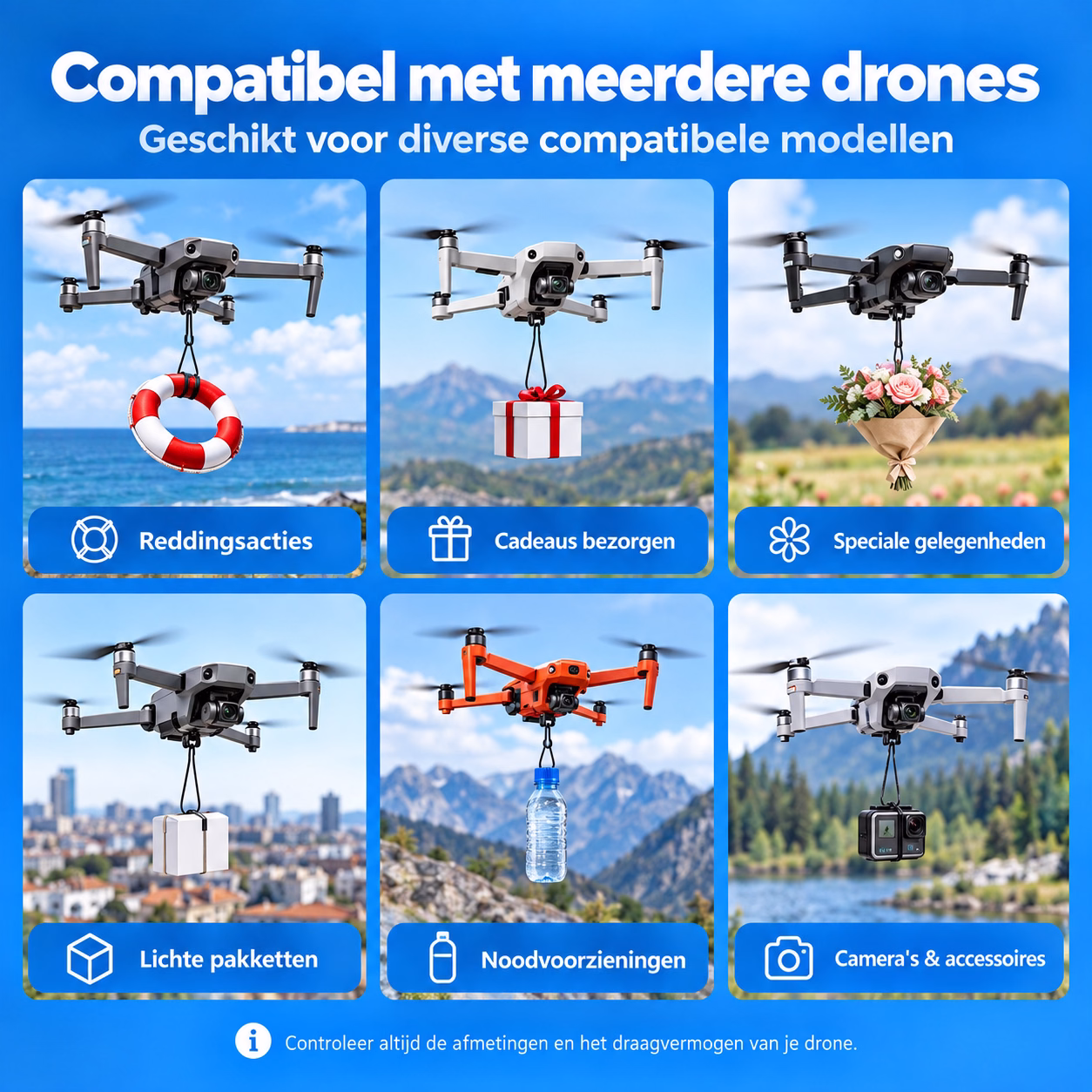 LUXWALLET DropCast X1 – Universeel Drone Airdrop Systeem – 2.4G Afstandsbediening – USB Oplaadbaar – Diverse Drones - Afbeelding 5