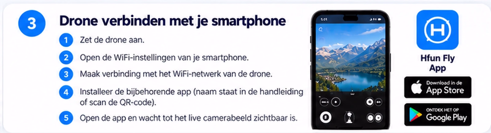 LUXWALLET drone verbinden met smartphone en applicatie